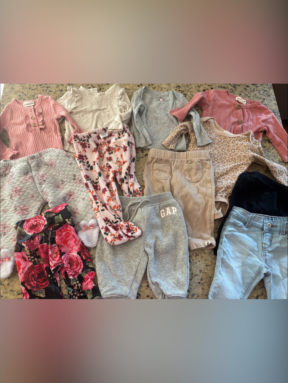Fall lot of 12 - size 3-6 months baby girl pants and tops